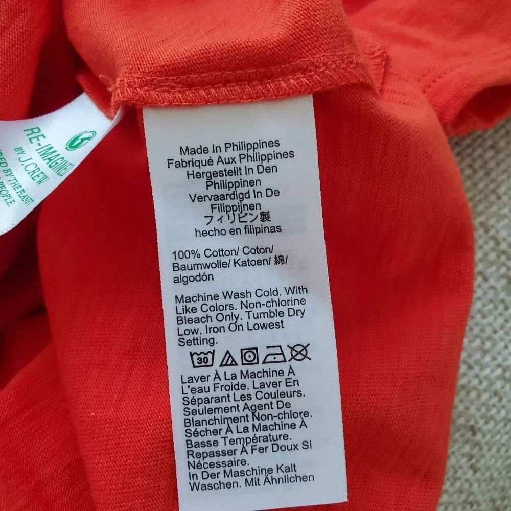 🌹 J. CREW 🌹  '90s Cropped Organic Slub Cotton T-shirt - [XXS, Orange]